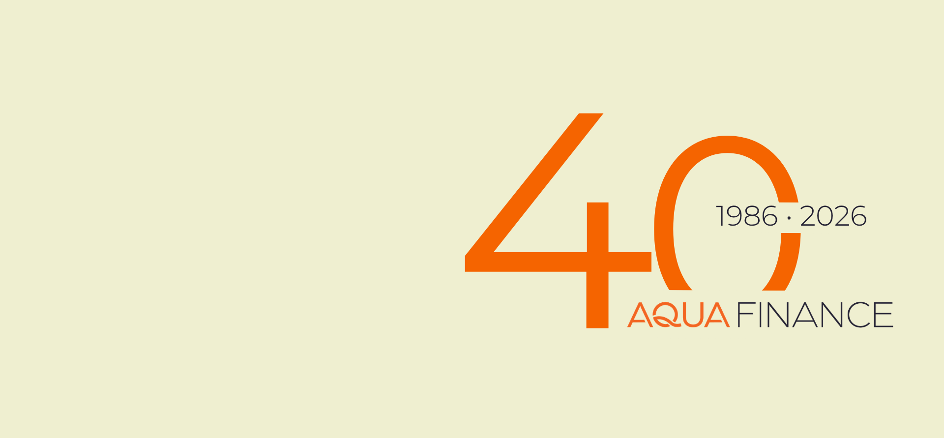 Image depicting a 40th anniversary logo for Aqua Finance.